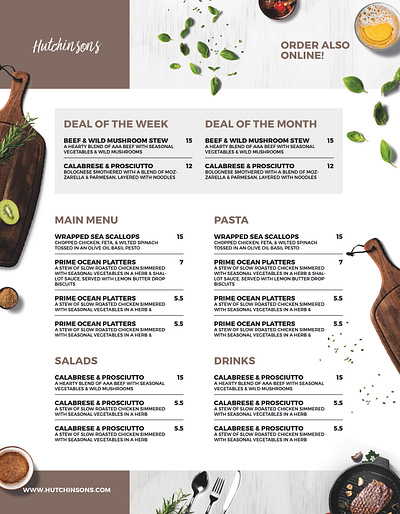 RESTAURANT FLYER MENU design graphic design