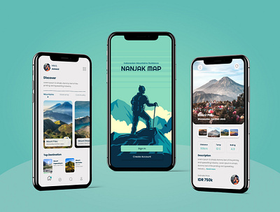 Hiker Apps app graphic design hiker ui ui design