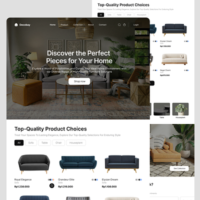 Decobay - E-commerce Furniture Landing Page ✳️ ecommerce furniture web hero section high prototype landing page uiux design web design