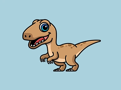 Cute Velociraptor 2d cartoon logo 2d illustration adorable cartoon character design cute character cute dinosaur cute mascot dinosaur dinosaur mascot flat illustration happy velociraptor illustration jurassic park kawaii mascot design simple drawing simple illustration velociraptor velociraptor mascot