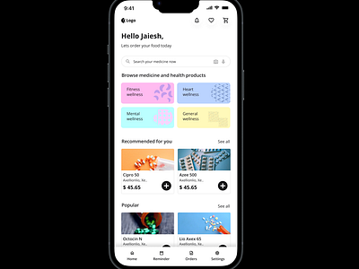 Health app design figma fitness health mobile app remainder ui ui design ux website