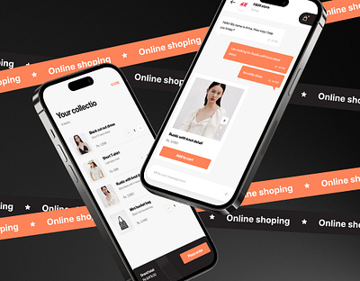 Online shopping app design fashion minimal mobile online shopping ui white