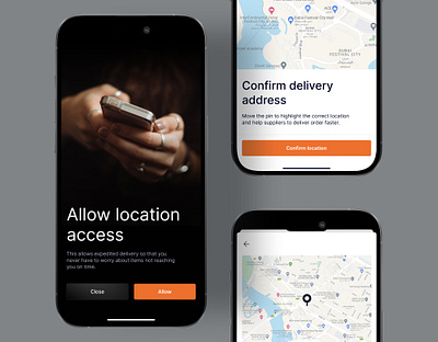Confirm delivery address address app delivery location map minimal mobile ui