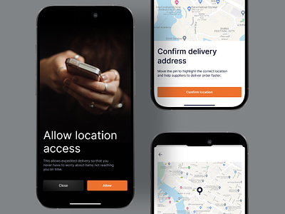 Confirm delivery address address app delivery location map minimal mobile ui