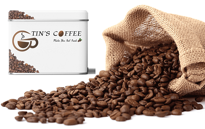Logo for Tin's Coffee graphic design logo product design