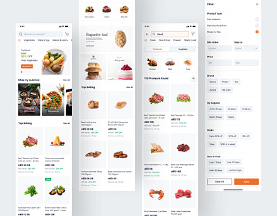 Safqat App app b2b cart ecommerce food minimal mobile online shopping white
