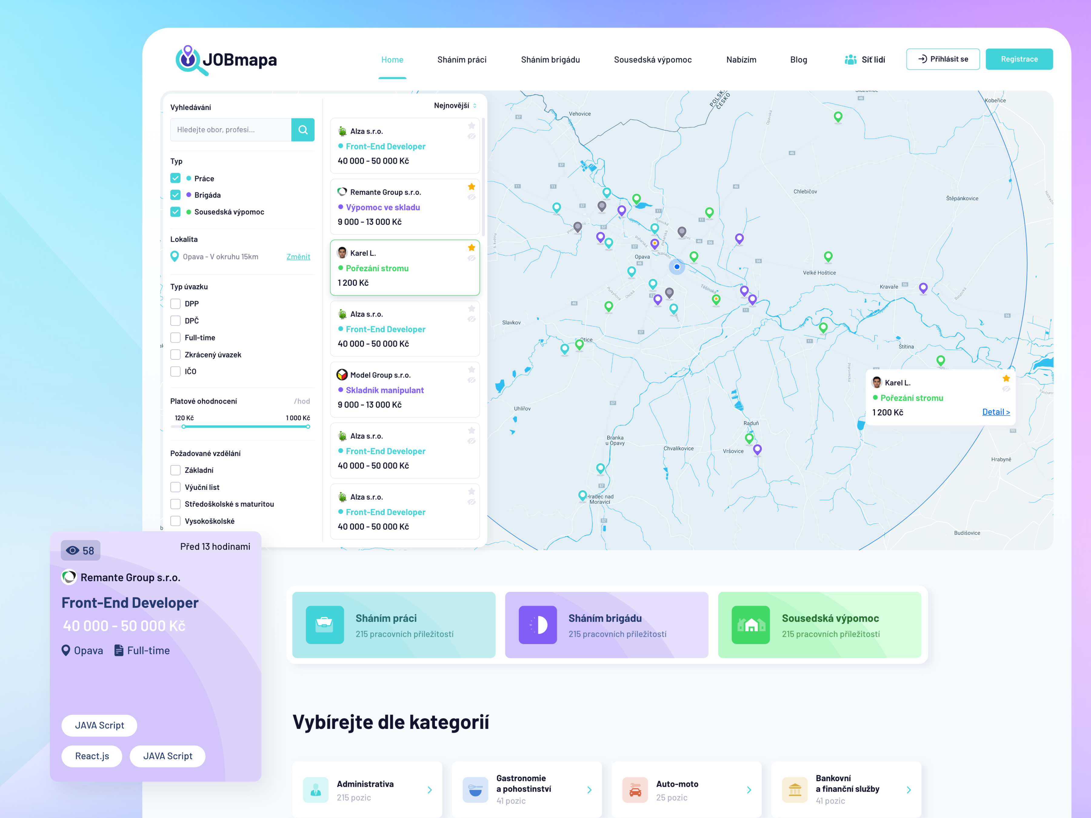 UI&UX of JOBmapa - The place where you can find your dream job design digitaldesign figma job ui ux webdesign