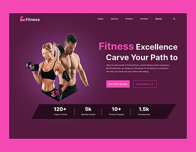 Fitness Website Hero Section figma landing page uiux user experience