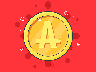 New AskGamblers Coin 2d askgamblers branding coin design flat gold illustration