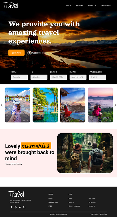 Travel web page app design logo ui ux