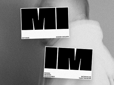 MI / IM black branding brutalism business business card card clean creative design identity logo minimal simple typography white