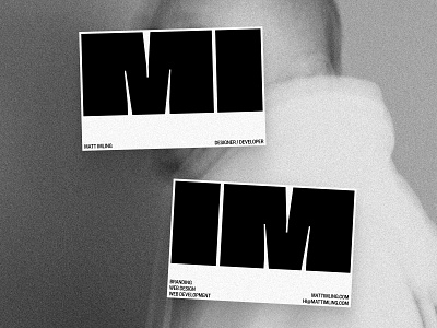 MI / IM black branding brutalism business business card card clean creative design identity logo minimal simple typography white