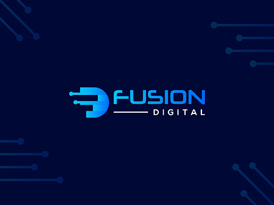 Fusion Digital digit logo digital logo fusion logo software logo tech company logo tech logo technology company logo technology logo