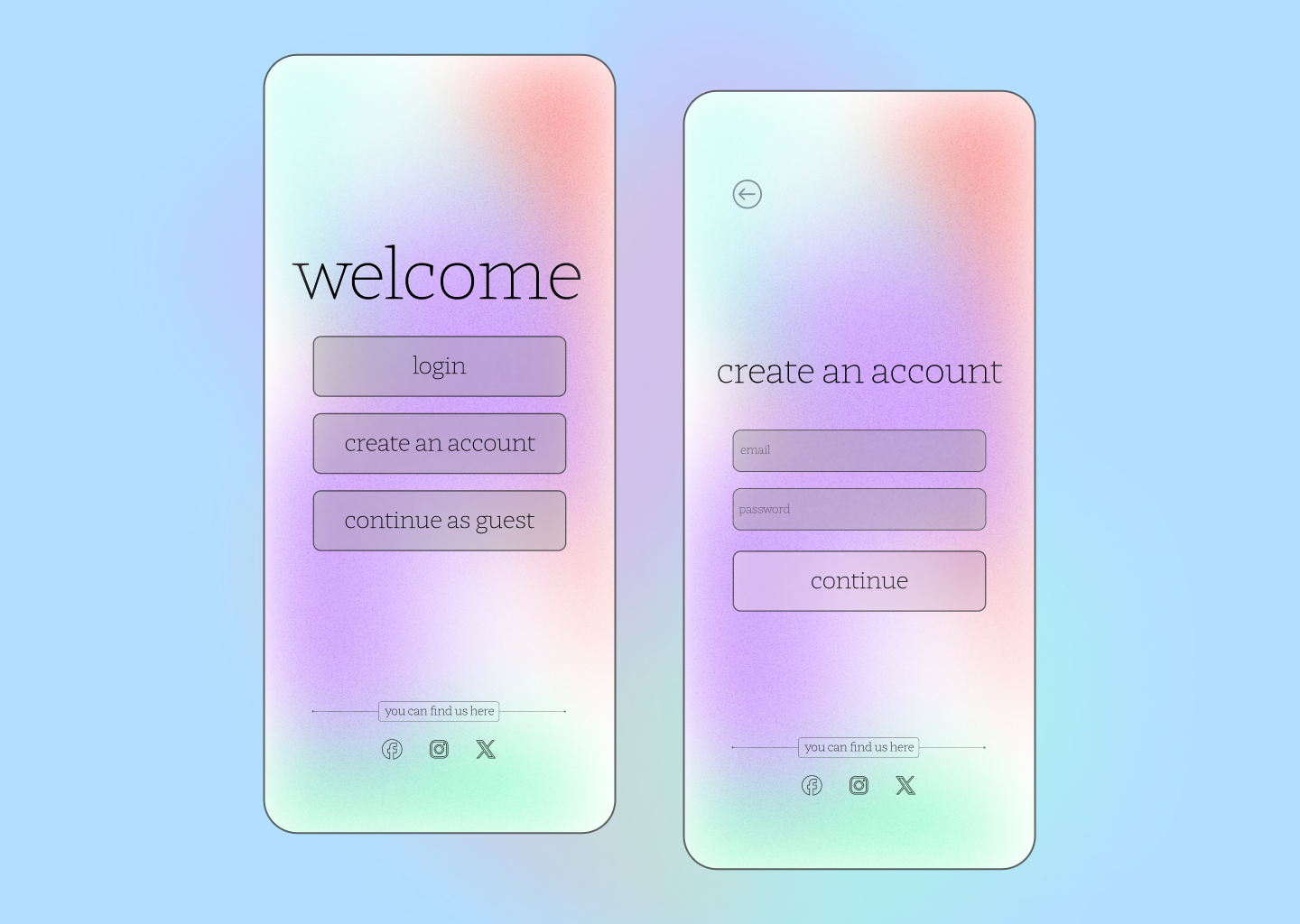 Mobile App - Create Account & Login android app colorful create account design graphic design ios light mode login login concept minimalistic mobile mobile app mobile create account mobile login mobile login concept modern modern login uiux ux