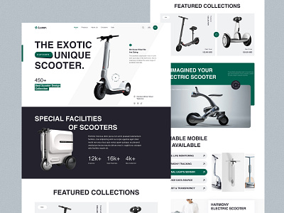 Luxer - Scooter Product Website app design clean design e commerce e commerce design gallery landing page minimalist product product landing page product showcase scooter scooter app scooter landing page shopify showcase website website design wix
