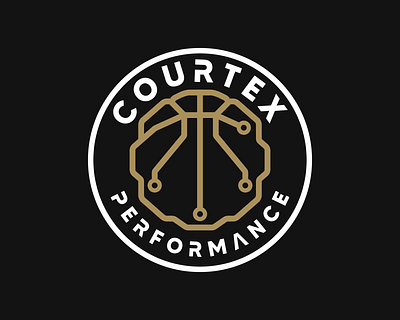 Courtex Performance ball basketball brand branding design graphic design icon illustration limitless logo logo design logotype mark neuron symbol