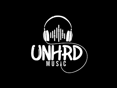 UNHRD MUSIC logo design audio bass branding design earphones graphic design headphones icon logo logo design melody music musical notes sound theme tone vector