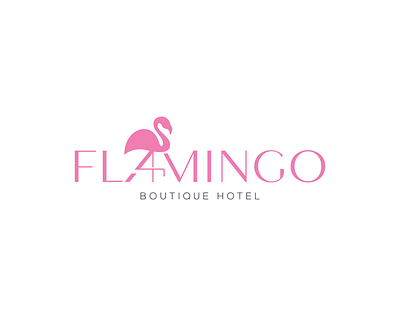 Flamingo Boutique Hotel Logo animal animal logo boutique brand branding design flamingo graphic design hotel illustration limitless logo logo design logotype wordmark