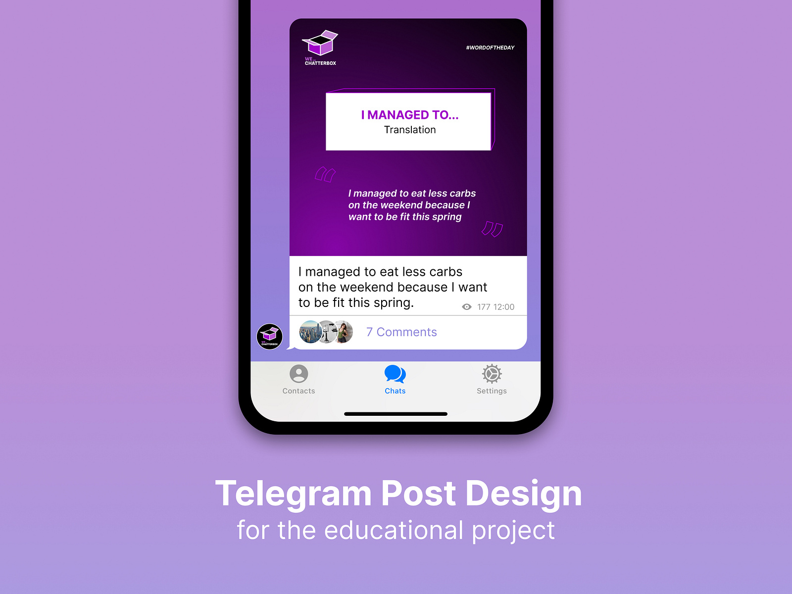 We_Chatterbox - Telegram post design by Anastasia Burkina on Dribbble