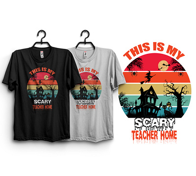 This Is My SCARY TEACHER HOME T-shirt boowear branding creepythreads ghostlygarb graphic design halloween halloween2024 halloweendesign halloweentee hauntedapparel monsterthreads motion graphics octoberthreads pumpkinprints scary scarystyle spookyshirts t shirt t shirt designe