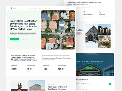 Home Construction Real Estate Website branding building construction clean construction construction landing page home construction landing page minimal site property construction real estate minimal real estate website unique real estate