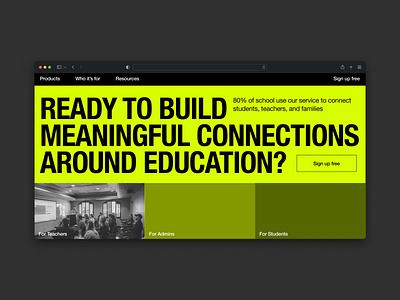 Educational Website First Screen Concept ui website