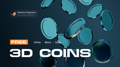 Free 3D Coins White \ Black \ Mirror 3d casino coin coins design graphic design money