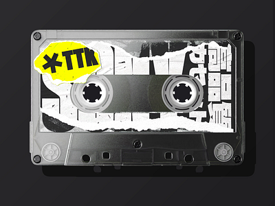 . 1980s 3d analog blender brand branding cassette collage graphic design label art sony typography