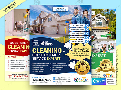 House Exterior Washing Experts Flyer Bundle Canva Template cleaning service cleaning service canva flyer cleaning service canva template cleaning service flyer cleaning service flyer bundle cleaning service template