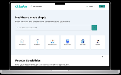 Okadoc Redesign desktop design healthcare medicalwebsite redesign ui uiux web design website redesign
