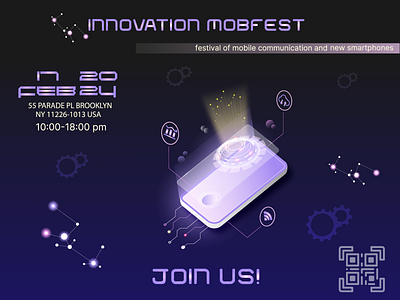 Technology festival flyer adobeillustrator cosmic design festival flyer graphic design illustration innovation mobile phone technology vector