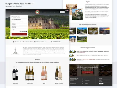 Winery Page Design design make reservation ui web page design website design wine winery