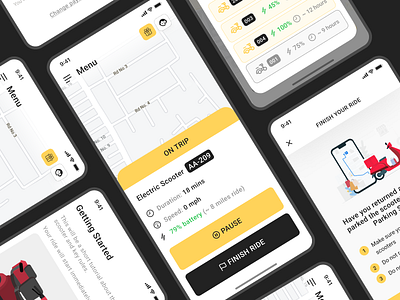 Scooter Rental app app design product design ui ux