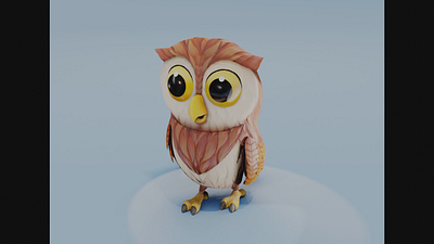 Cartoon Owl Animated Low-poly 3D Model 3d 3d model animated owl animated owl 3d model animation cartoon owl cartoon owl 3d model character graphic design low poly motion graphics owl 3d model rigged owl stylized owl stylized owl 3d model