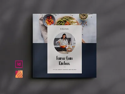 Square Cookbook / Recipe Book brochure cookbook graphic design indesign magazine menu portfolio recipe restaurant template
