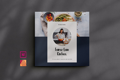 Square Cookbook / Recipe Book brochure cookbook graphic design indesign magazine menu portfolio recipe restaurant template