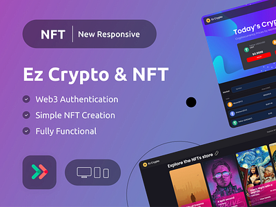 Ez Crypto & NFT Market Web Template bubb bubble.io crypto marketplace crypto nft eazycode nft nocode web template