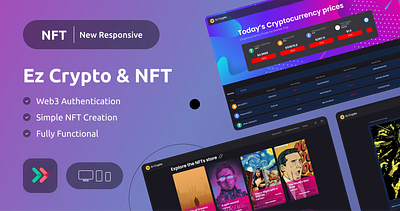 Ez Crypto & NFT Market Web Template bubb bubble.io crypto marketplace crypto nft eazycode nft nocode web template