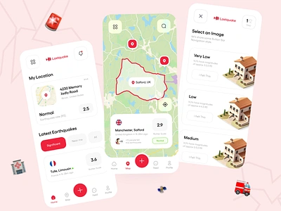 Lastquake New App Concept 3d app app design concept design earth earthquake graphic design illustration logo map mobile app modern ui uiux design ux