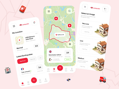 Lastquake New App Concept 3d app app design concept design earth earthquake graphic design illustration logo map mobile app modern ui uiux design ux