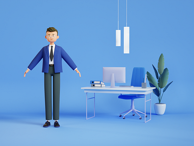 3D character, office worker 3d 3d art 3d design 3d illustration 3d modeling blender business character illustration man modeling modern style