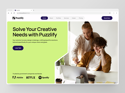 Puzzlify - Website Agency agency clean creative design digital hero hire us landing page portfolio ui ux web website