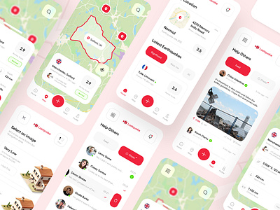 Lastquake Full Design Concept app app design branding concept design earth earthquake emergency graphic design help illustration lastquake logo mobile design ui uiux design ux design
