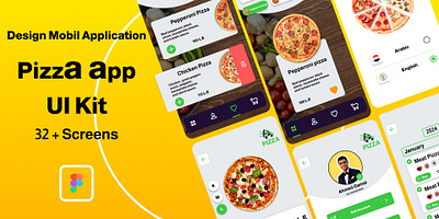 Pizza app UI KIT Mobil Application android design figma ios mobil ui ux