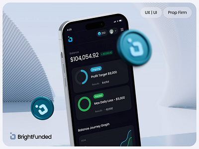 Bright Funded Prop Firm ai blockchain capital dashboard finance fintech funding investment product design prop firm sturtup trade2earn trading ui