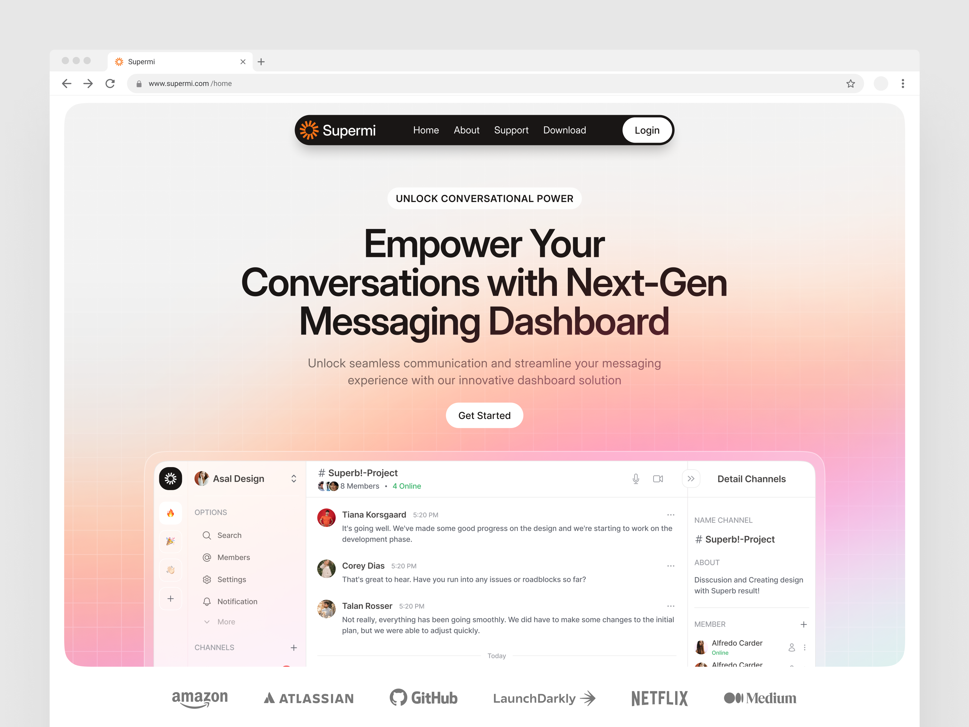 Example of Supermi: Hero Section 01