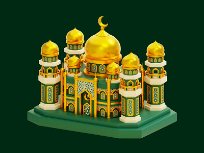 3D Mosque 3d 3d icon 3d mosque 3d ramadan 3d ramadhan iconscout mosque building ramadan kareem rmadhan kareem web design