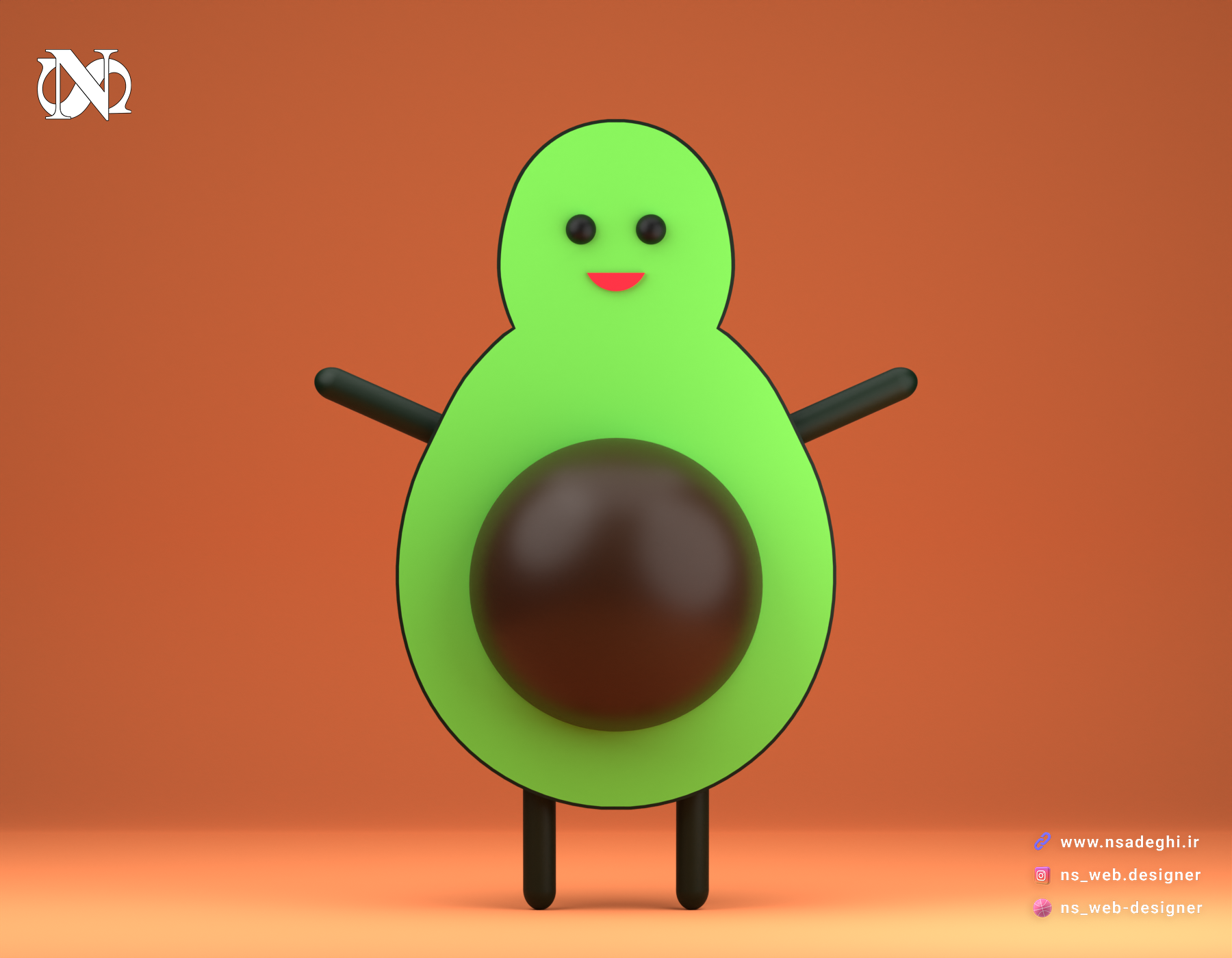 Avocado Character 3d 3d design blender character character design design