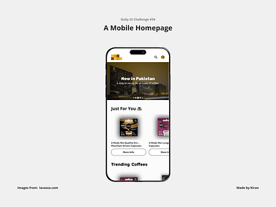 Daily UI Challenge #34 coffee design homepage mobile design ui uichallenge ux uxdesigner uxui