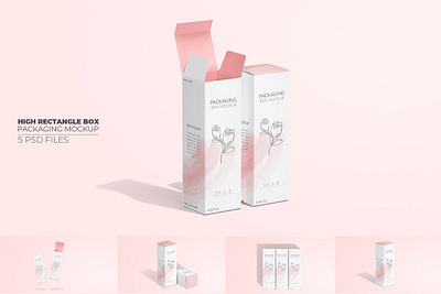 Package Box Mockup 3d box box package cosmetic gift mock up mock up template mockup modern package package box mockup packaging photorealistic presentation rectangle tall box